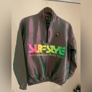 Iridescent quarter zip windbreaker